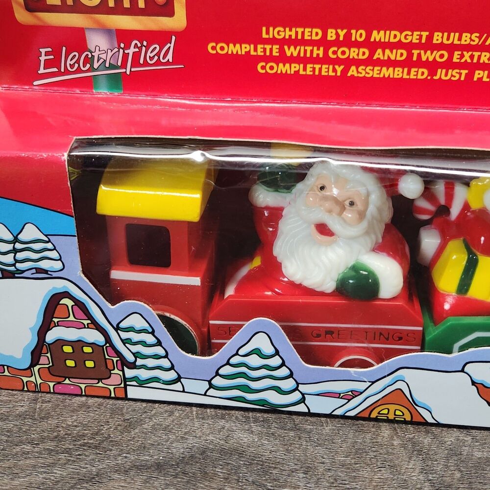 Vintage 80's Super Bright Train Set 10 Light Electrified New Open Box - Picture 3 of 8